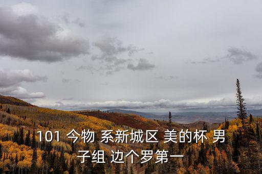 101 今物 系新城區 美的杯 男子組 邊個羅第一