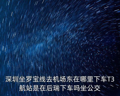 深圳坐羅寶線去機(jī)場(chǎng)東在哪里下車T3航站是在后瑞下車嗎坐公交