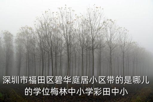 深圳市福田區碧華庭居小區帶的是哪兒的學位梅林中小學彩田中小