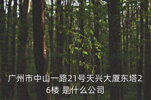 廣州市中山一路21號天興大廈東塔26樓 是什么公司