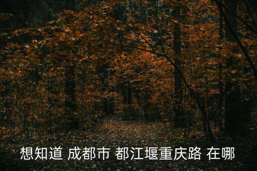 想知道 成都市 都江堰重慶路 在哪