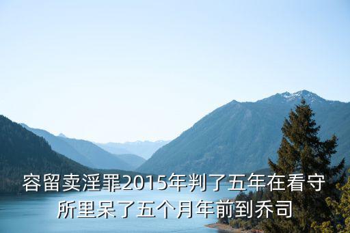 廣州石井大崗賣淫，容留賣淫罪2015年判了五年在看守所里呆了五個月年前到喬司