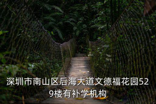 深圳市南山區(qū)后海大道文德福花園529樓有補(bǔ)學(xué)機(jī)構(gòu)