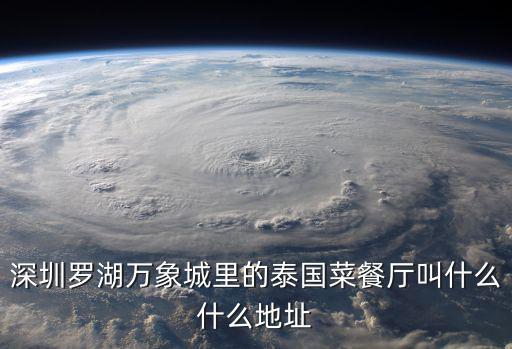 深圳羅湖萬象城里的泰國菜餐廳叫什么什么地址
