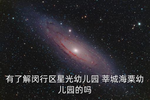 有了解閔行區星光幼兒園 莘城海粟幼兒園的嗎