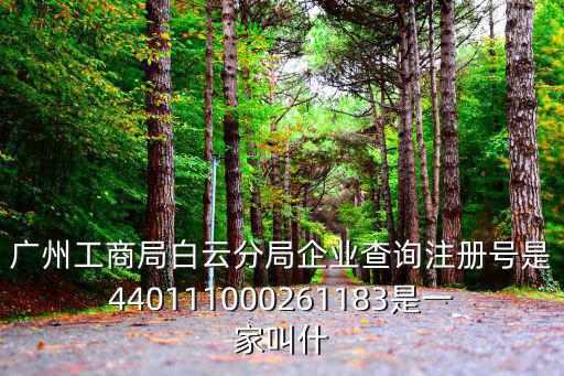 廣州工商局白云分局企業查詢注冊號是440111000261183是一家叫什