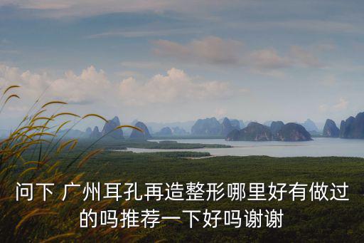問下 廣州耳孔再造整形哪里好有做過的嗎推薦一下好嗎謝謝