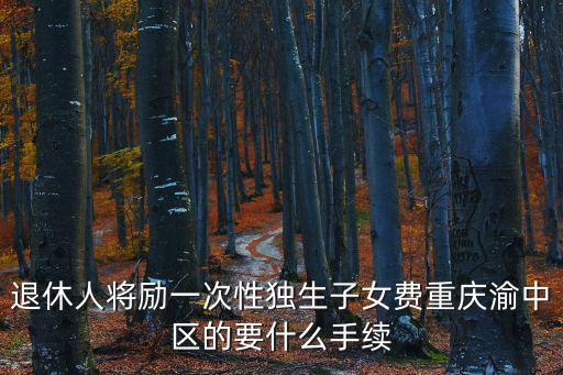 退休人將勵一次性獨生子女費重慶渝中區的要什么手續