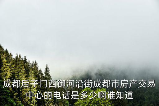 成都后子門西御河沿街成都市房產交易中心的電話是多少啊誰知道