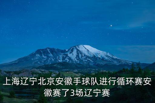 上海遼寧北京安徽手球隊進行循環賽安徽賽了3場遼寧賽