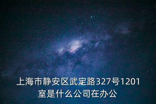上海市靜安區武定路327號1201室是什么公司在辦公