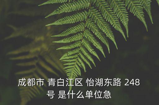 成都市 青白江區 怡湖東路 248號 是什么單位急