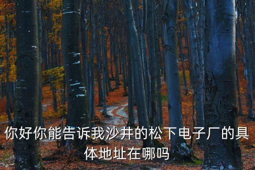 你好你能告訴我沙井的松下電子廠的具體地址在哪嗎