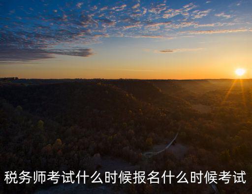 稅務師考試什么時候報名什么時候考試