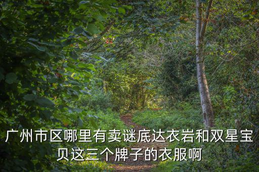 廣州市區哪里有賣謎底達衣巖和雙星寶貝這三個牌子的衣服啊