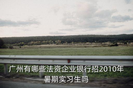 廣州有哪些法資企業銀行招2010年暑期實習生嗎