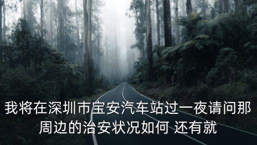 我將在深圳市寶安汽車站過(guò)一夜請(qǐng)問(wèn)那周邊的治安狀況如何 還有就