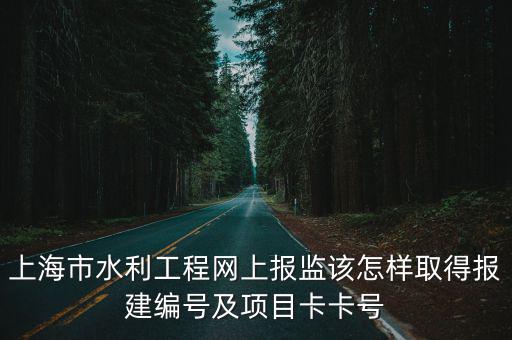 上海市水利工程網上報監該怎樣取得報建編號及項目卡卡號