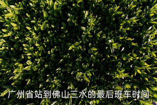廣州省站到佛山三水的最后班車時間