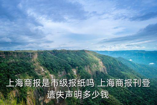 上海商報是市級報紙嗎 上海商報刊登遺失聲明多少錢
