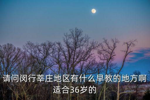 請問閔行莘莊地區有什么早教的地方啊適合36歲的