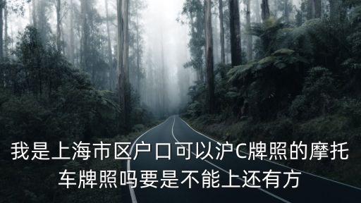 上海市買摩托車牌照怎么上，我是上海市區(qū)戶口可以滬C牌照的摩托車牌照嗎要是不能上還有方