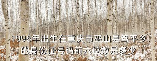1996年出生在重慶市巫山縣篤平鄉(xiāng)的身份證號(hào)碼前六位數(shù)是多少