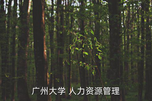 廣州大學 人力資源管理