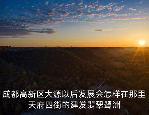 成都高新區(qū)大源以后發(fā)展會(huì)怎樣在那里天府四街的建發(fā)翡翠鷺洲