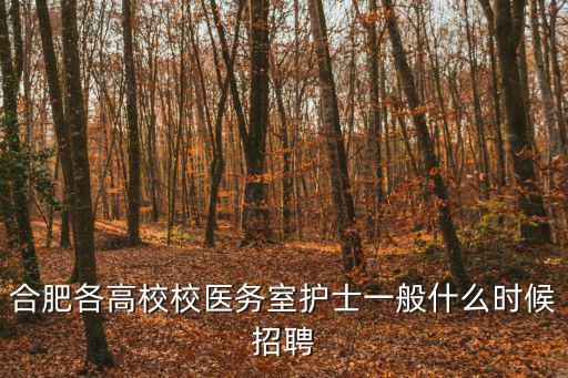 合肥各高校校醫務室護士一般什么時候招聘