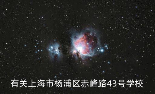 有關上海市楊浦區赤峰路43號學校