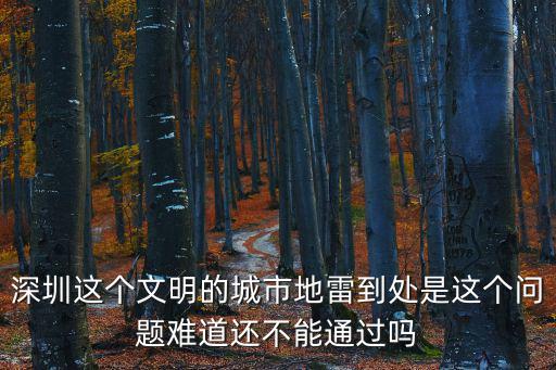 深圳奧本斯特都市，深圳這個文明的城市地雷到處是這個問題難道還不能通過嗎
