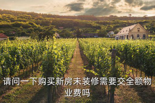 請問一下購買新房未裝修需要交全額物業費嗎