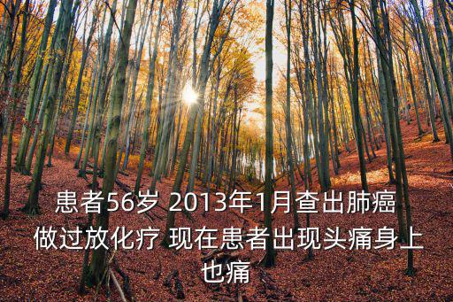 患者56歲 2013年1月查出肺癌 做過放化療 現(xiàn)在患者出現(xiàn)頭痛身上也痛