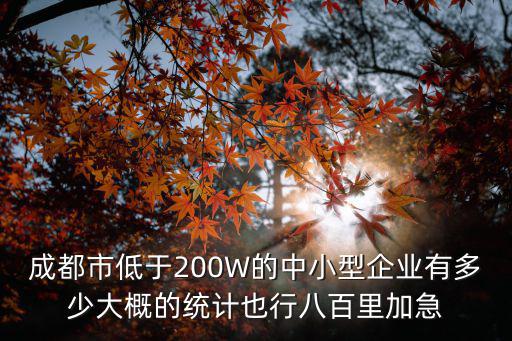 成都市低于200W的中小型企業有多少大概的統計也行八百里加急