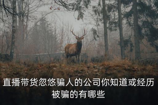直播帶貨忽悠騙人的公司你知道或經(jīng)歷被騙的有哪些