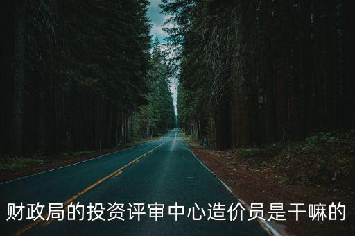 財政局的投資評審中心造價員是干嘛的