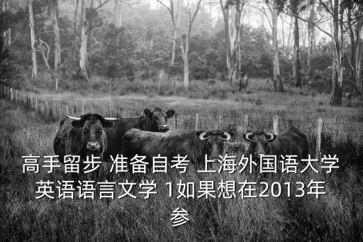 高手留步 準備自考 上海外國語大學英語語言文學 1如果想在2013年參