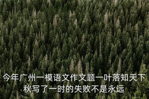 今年廣州一模語文作文題一葉落知天下秋寫了一時(shí)的失敗不是永遠(yuǎn)