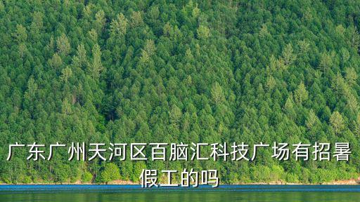 廣東廣州天河區百腦匯科技廣場有招暑假工的嗎