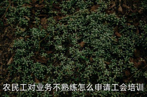 農民工對業務不熟練怎么申請工會培訓