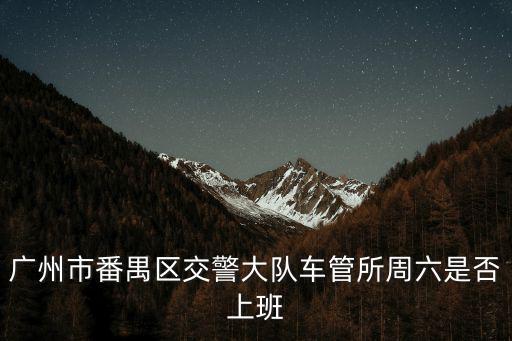 廣州市番禺區交警大隊車管所周六是否上班