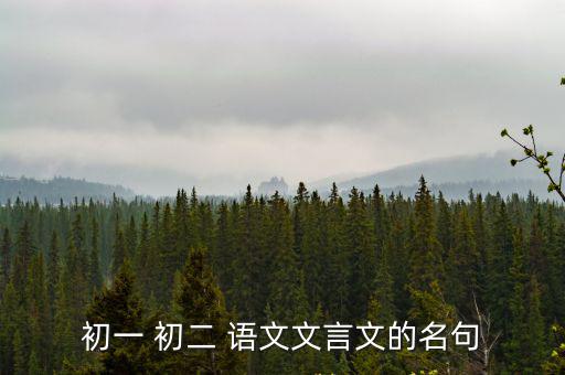 初一 初二 語文文言文的名句