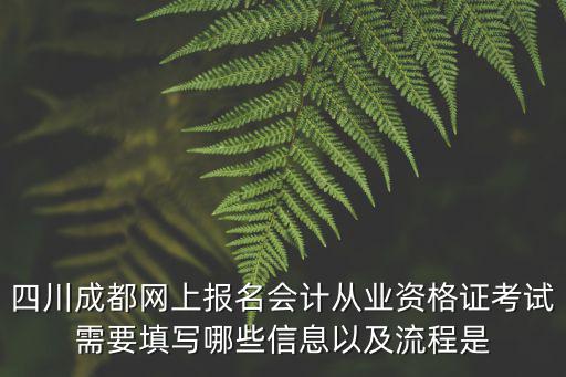 四川成都網上報名會計從業資格證考試需要填寫哪些信息以及流程是