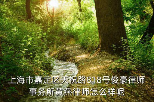 上海市嘉定區天祝路818號俊豪律師事務所黃燕律師怎么樣呢