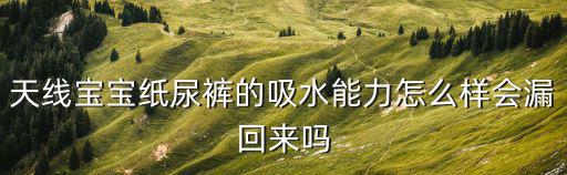 天線寶寶紙尿褲的吸水能力怎么樣會漏回來嗎