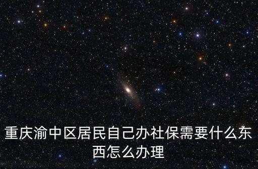 重慶渝中區居民自己辦社保需要什么東西怎么辦理