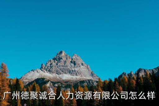 廣州徳聚誠合人力資源有限公司怎么樣