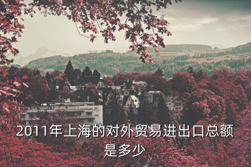 2011年上海的對外貿易進出口總額是多少