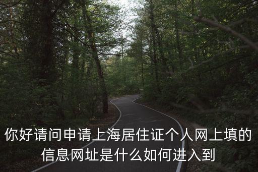 你好請問申請上海居住證個人網(wǎng)上填的信息網(wǎng)址是什么如何進(jìn)入到
